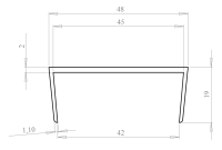 Профиль окантовочный 45х19