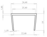 Профиль окантовочный 25х18